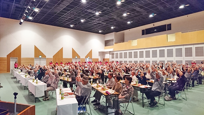 【岡山市】みんなで体操　健康長寿！　敬老会でOKAYAMA！市民体操を実施しました
