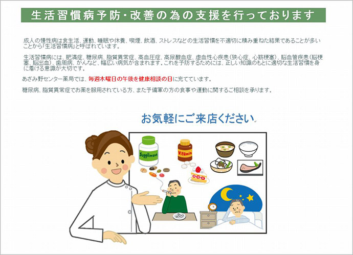 【有限会社 メディカルファーマシーあざみ野】健康相談報告