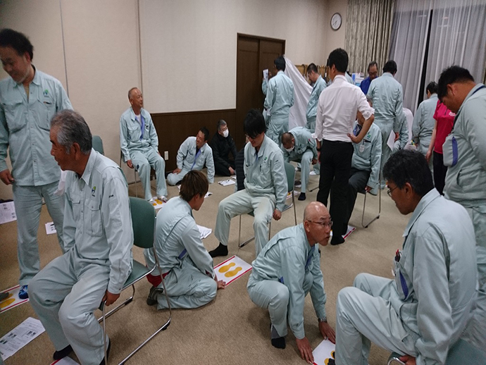 【三幸土木 株式会社】第1回フィットネスチェック みんなで身体を動かそう