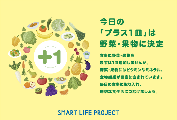 毎日プラス1皿の野菜・果物