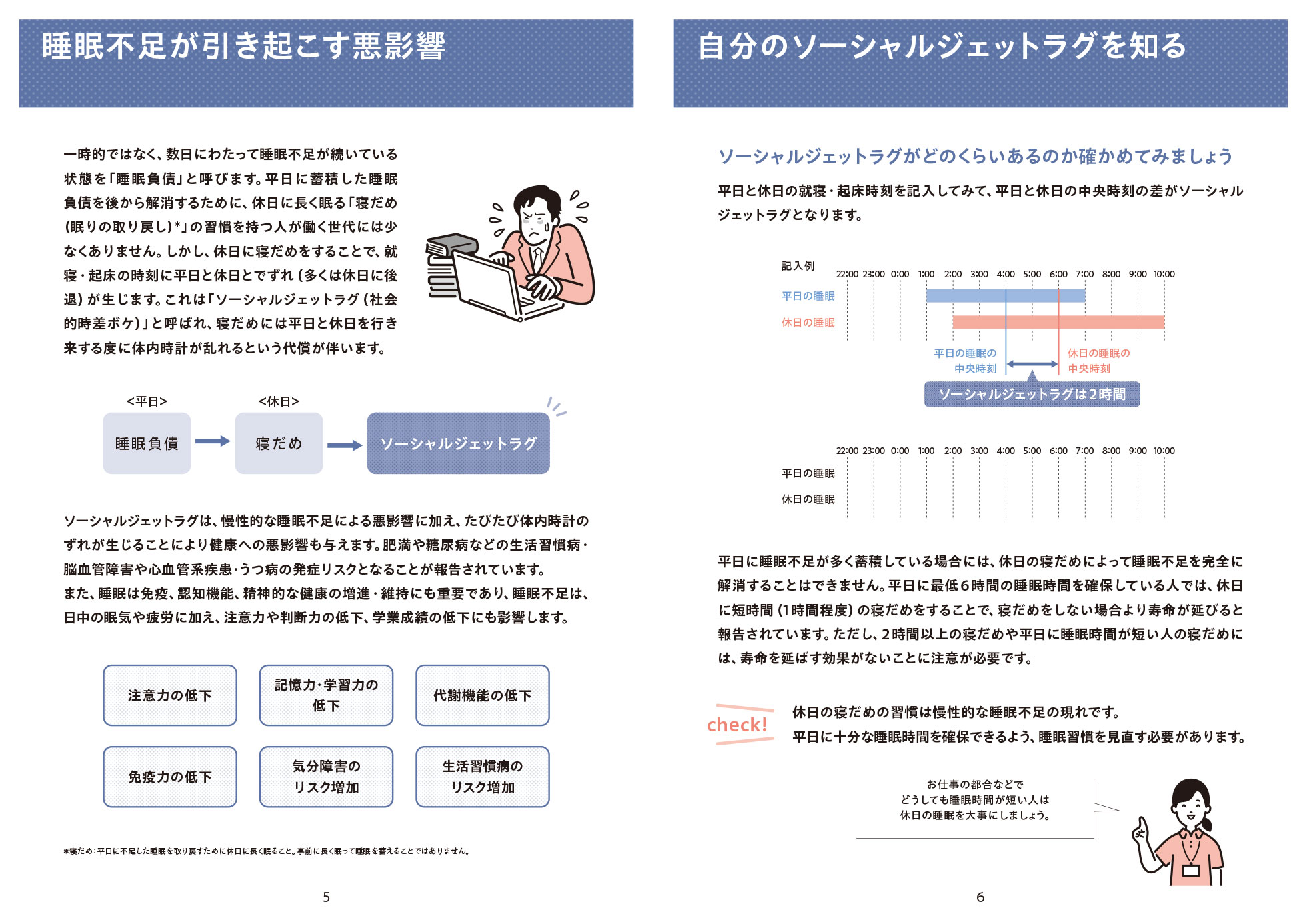 睡眠不足が引き起こす悪影響・自分のソーシャルジェットラグを知る